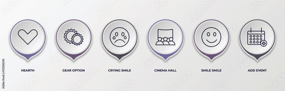 infographic template with outline icons. infographic for user interface ...