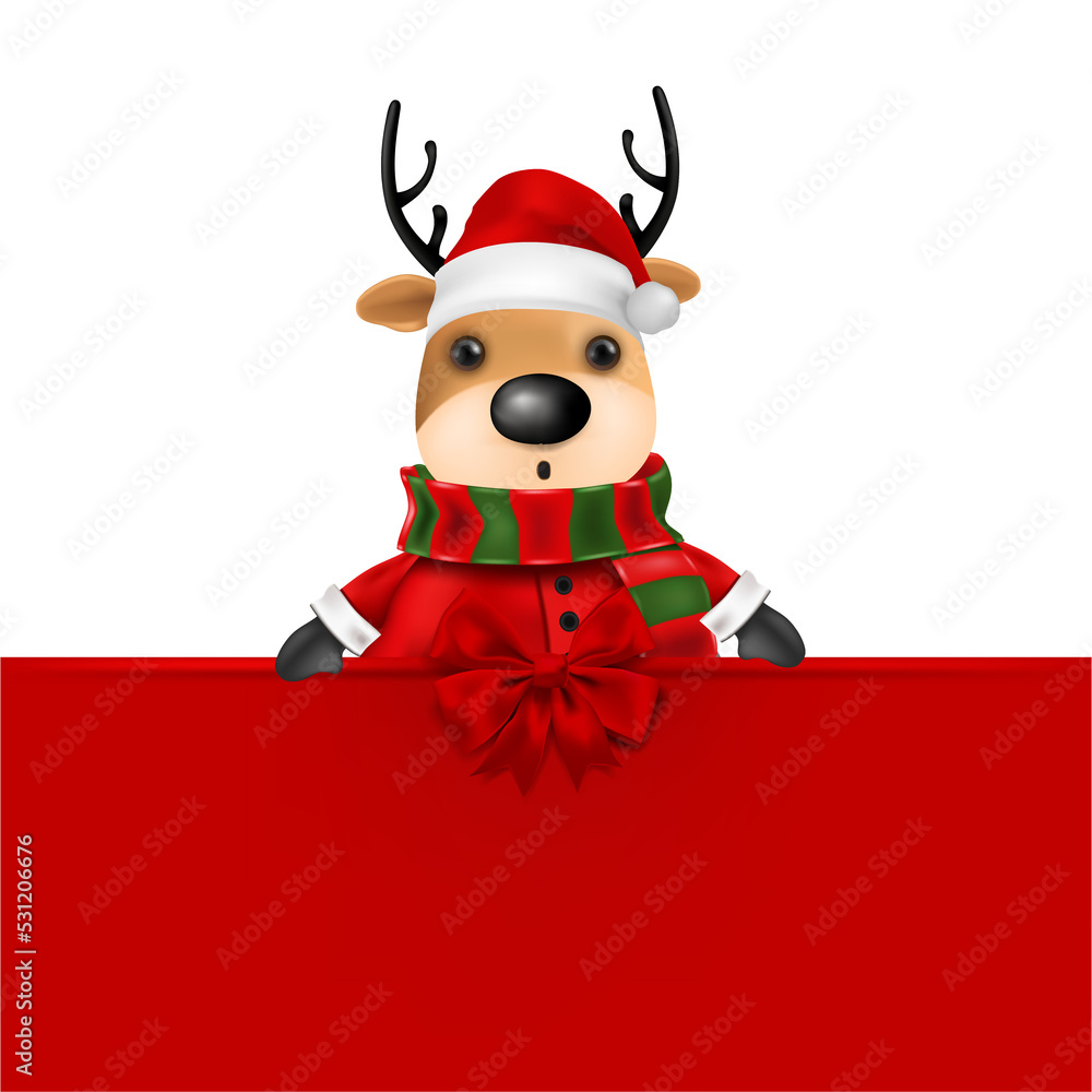 Cute reindeer santa claus cartoon character. Cute reindeer santa claus cartoon character.