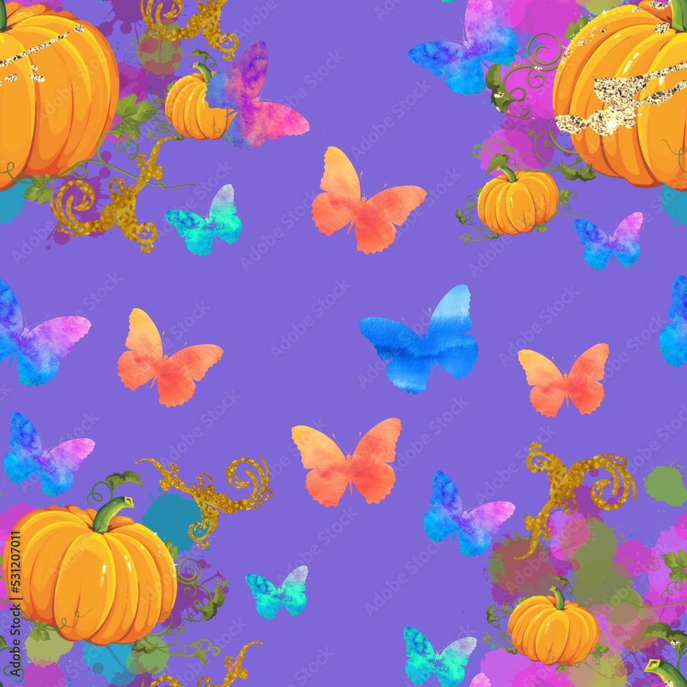 seamless pattern with pumpkins. Halloween illustration. seamless pattern with pumpkins. Halloween illustration.
