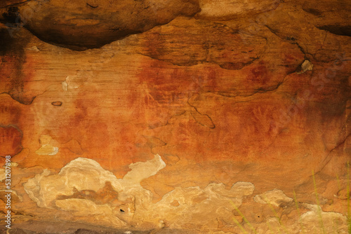 Obraz na płótnie Australian Aboriginal Cave and Wall Paintings taken in the Central Coast, New South Wales, Australia w salonie