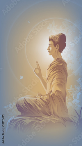 the lord buddha in Vitarka gesture.