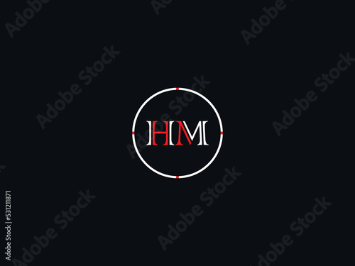 Colorful HM mh Logo Icon, Simple Hm Circle Logo Letter Design For Your Luxury Or Fashion Brand