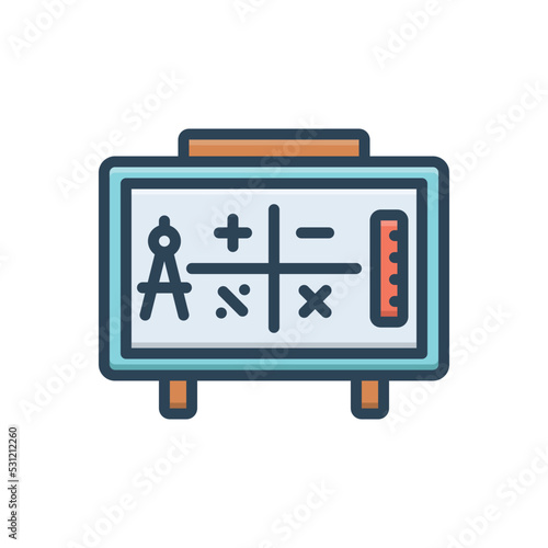Color illustration icon for math