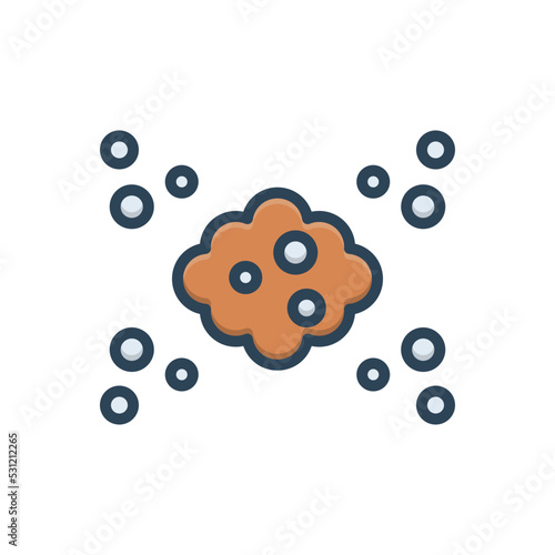 Color illustration icon for particles