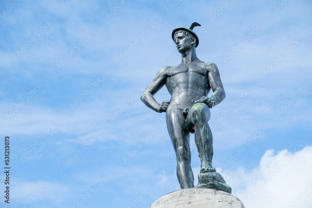 Naklejka premium Detail van de Mercuriusfontein in Leeuwarden, Friesland province, The Netherlands