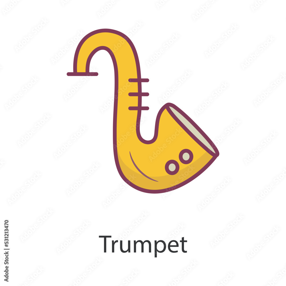 Trumpet Filled Outline Icon Design illustration. Music Symbol on White background EPS 10 File Trumpet Filled Outline Icon Design illustration. Music Symbol on White background EPS 10 File