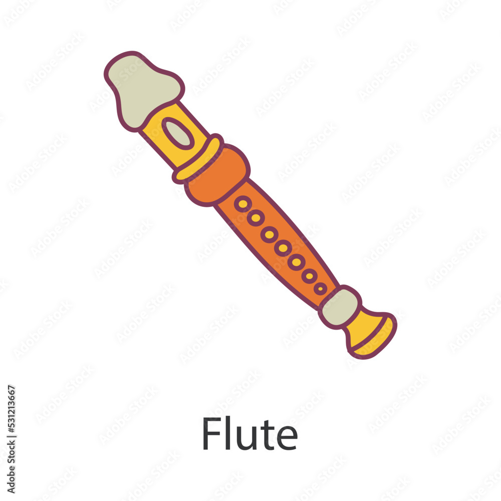 Flute Filled Outline Icon Design illustration. Music Symbol on White background EPS 10 File Flute Filled Outline Icon Design illustration. Music Symbol on White background EPS 10 File