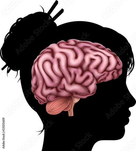 Woman Head in Silhouette Pr...