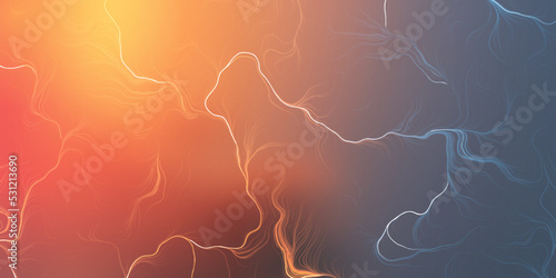 Colorful Flowing Bright Energy Lines in Glowing Burning Sunlit Outer Space -  Gradient Background, Modern Style Futuristic 3D Fantasy, Concept, Generative Art, Creative Vector Template, Design for Web