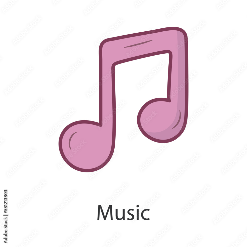 Music Filled Outline Icon Design illustration. Music Symbol on White background EPS 10 File