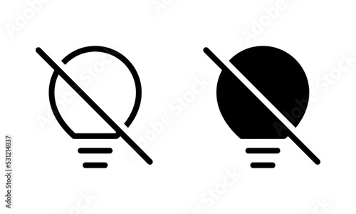illustration of no light, no flash icon vector