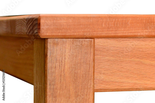 Wooden table elements close view png, isolated object