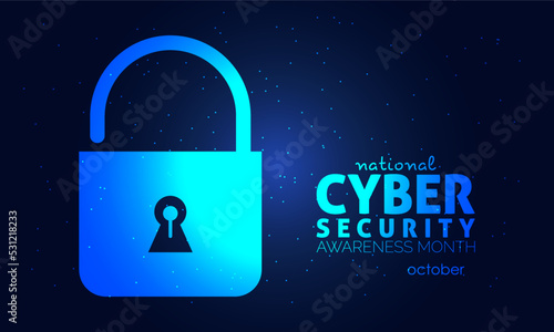 Vector illustration design concept of national cyber security awareness month observed on every october