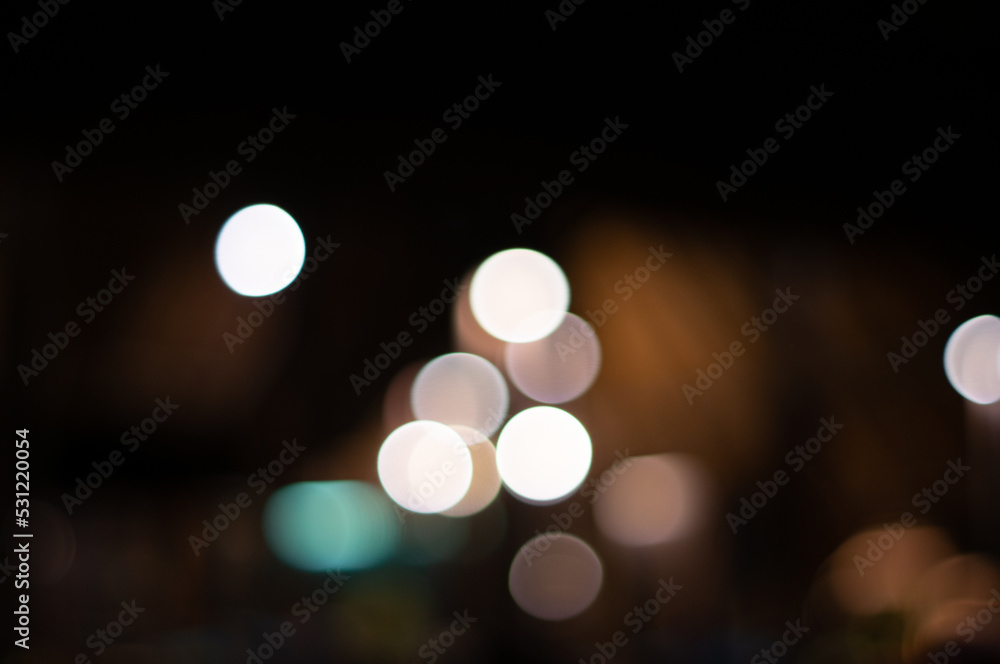 Bokeh light in the city at night.
