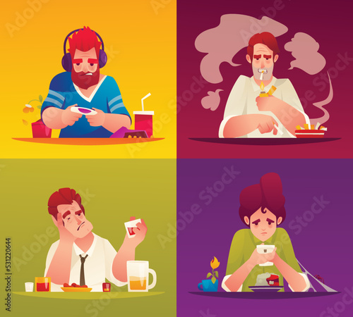 Addicted People Cartoon