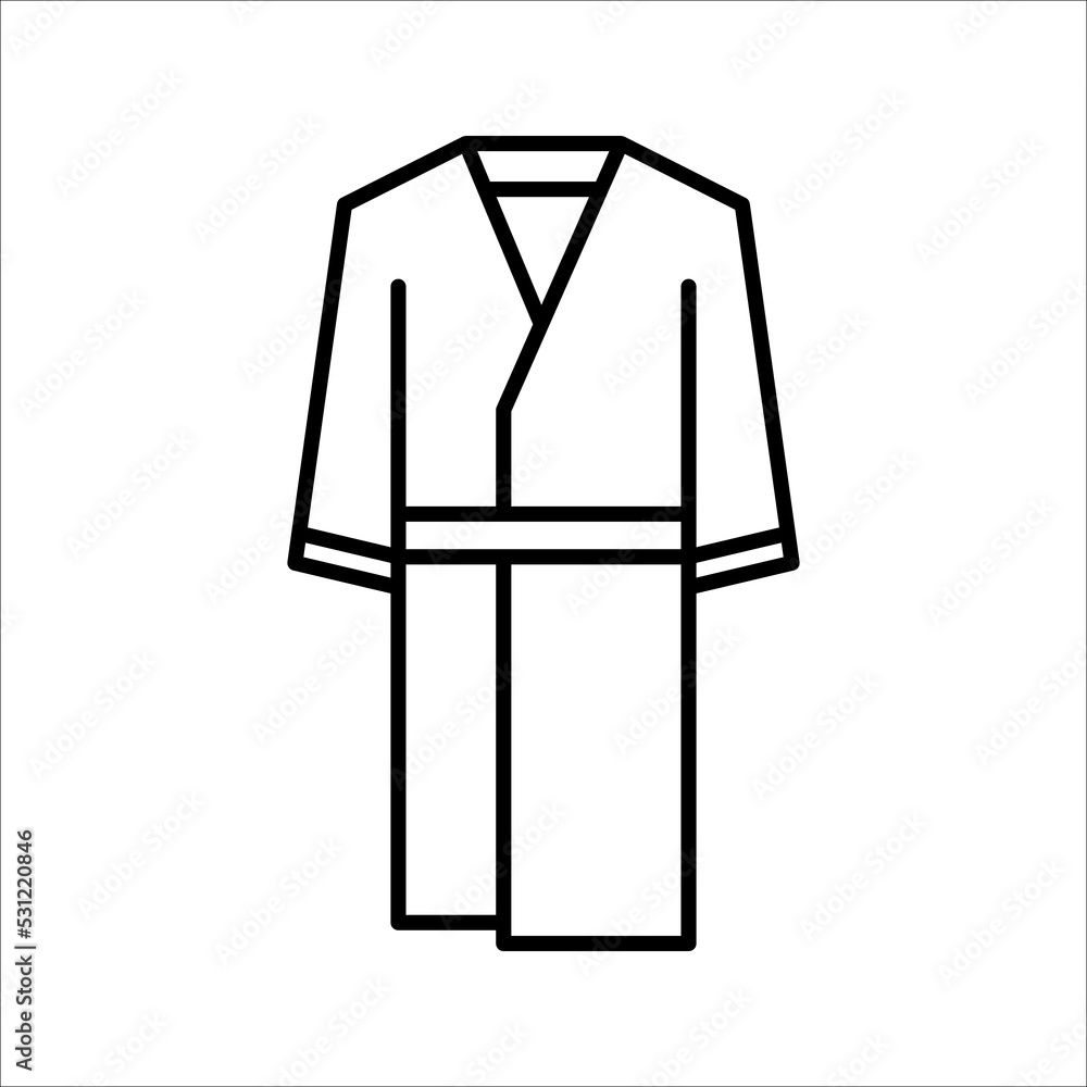 bathrobe icon. housecoat icon. bathroom sign. vector illustration on white background bathrobe icon. housecoat icon. bathroom sign. vector illustration on white background