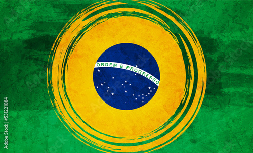 Abstract concept grunge background. Brazilian flag colors vector design
