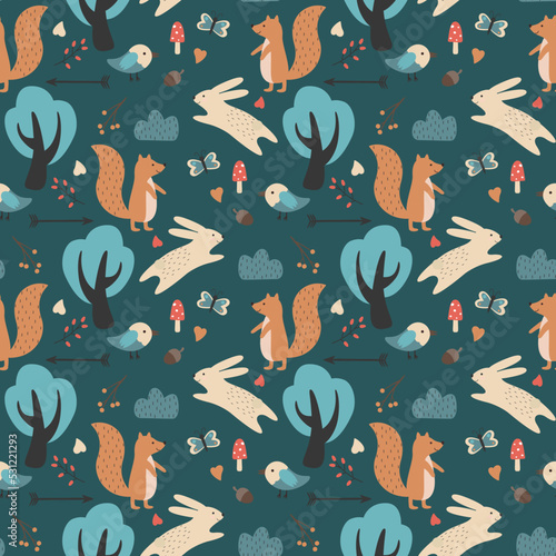 seamless pattern with animals 