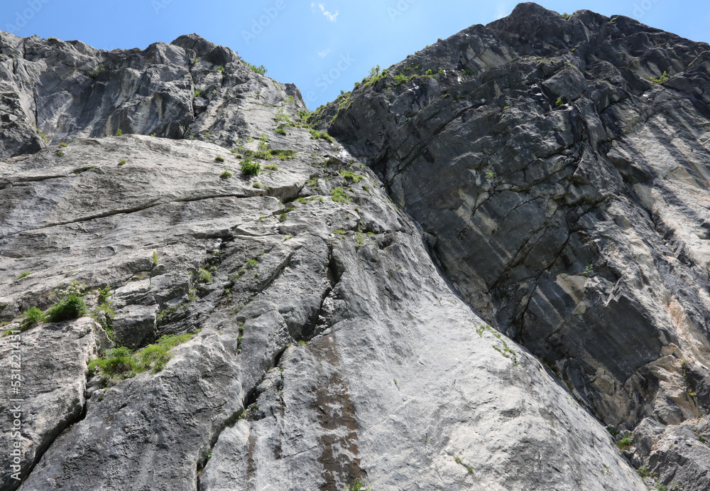 wie rocky wall of the italian alps without people - obrazy, fototapety, plakaty 