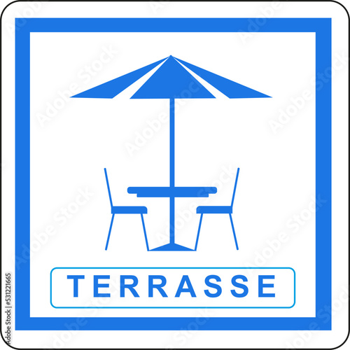 Panneau terrasse de café