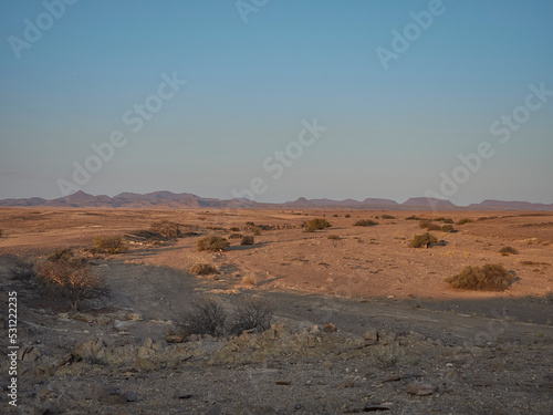 sunset over the arid landscape of the Kaokoveld