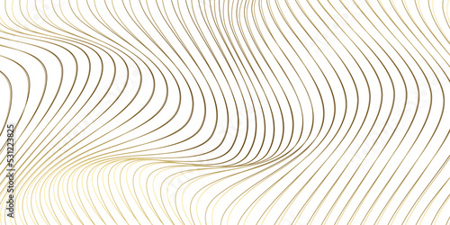 Fototapeta Naklejka Na Ścianę i Meble -  3D wave lines pattern smooth curve flowing dynamic gold gradient isolated on transparent background for concept of luxury, technology, digital, communication, science, music