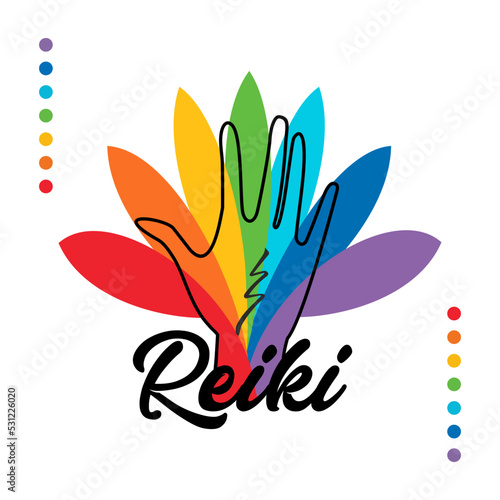 Sacred geometry. Reiki symbol. A hieroglyph denoting the divine energy of Ki. Modern concept design. Alternative medicine.