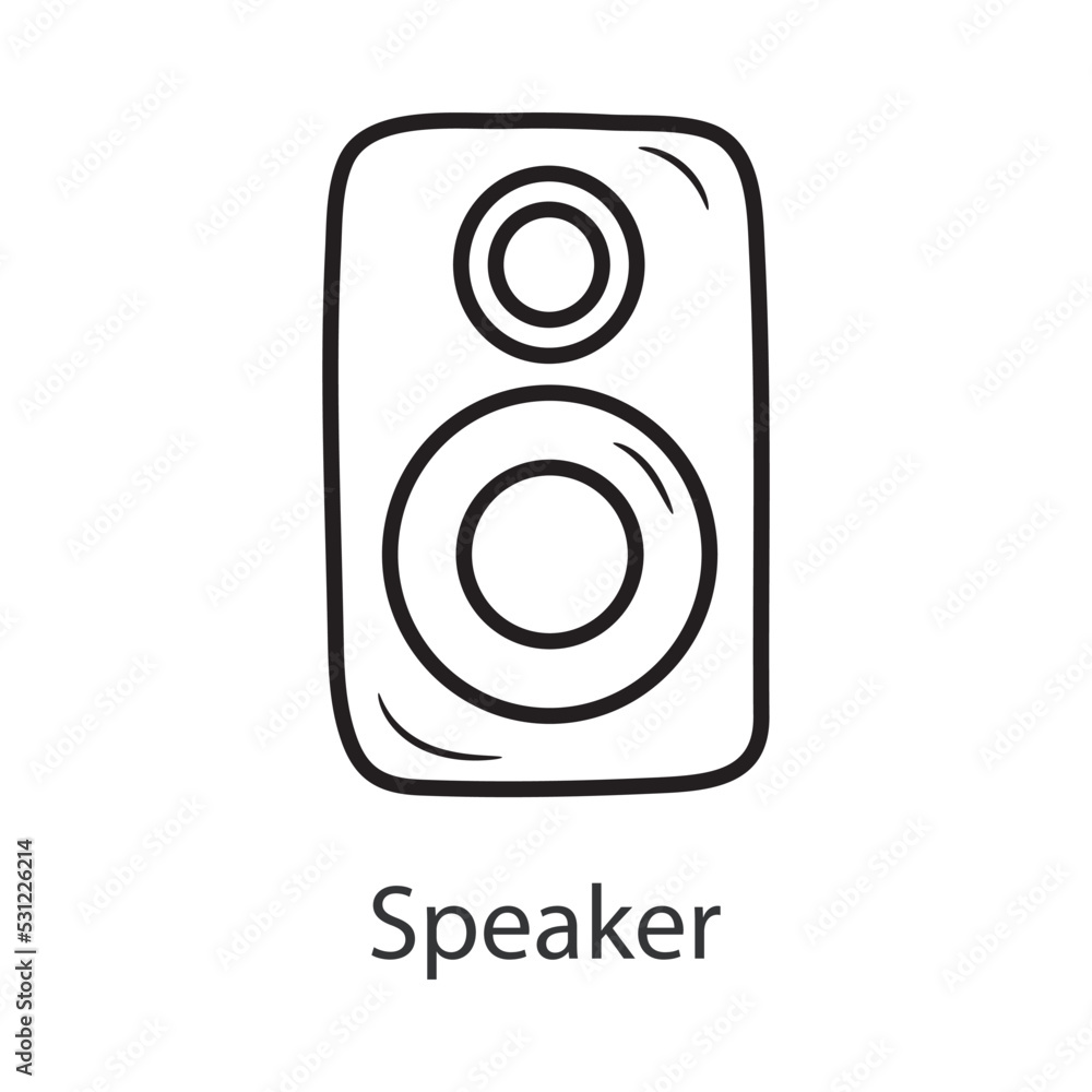 Speaker Outline Icon Design illustration. Music Symbol on White background EPS 10 File Speaker Outline Icon Design illustration. Music Symbol on White background EPS 10 File