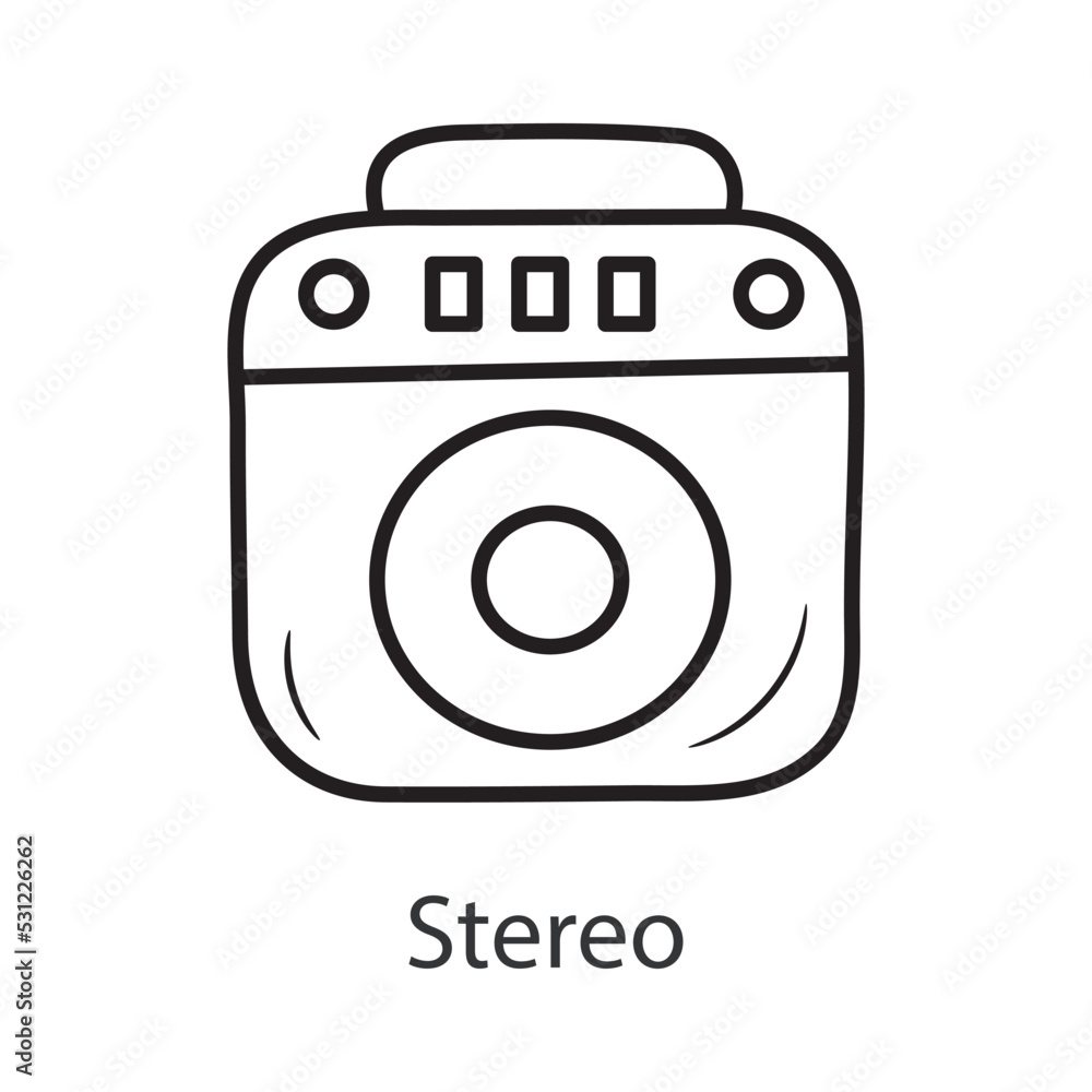 Stereo Outline Icon Design illustration. Music Symbol on White background EPS 10 File Stereo Outline Icon Design illustration. Music Symbol on White background EPS 10 File