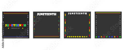 banner four styles with colorful for june; 