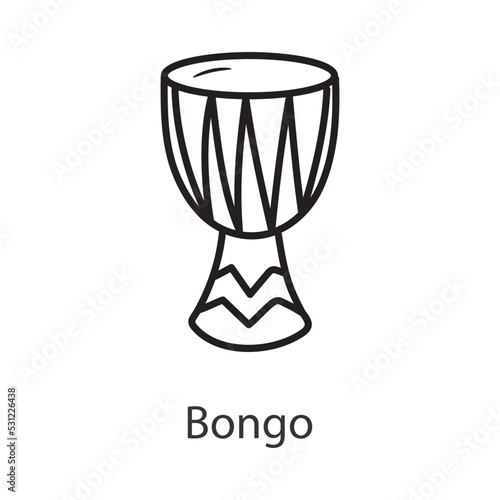 Bongo Outline Icon Design illustration. Music Symbol on White background EPS 10 File