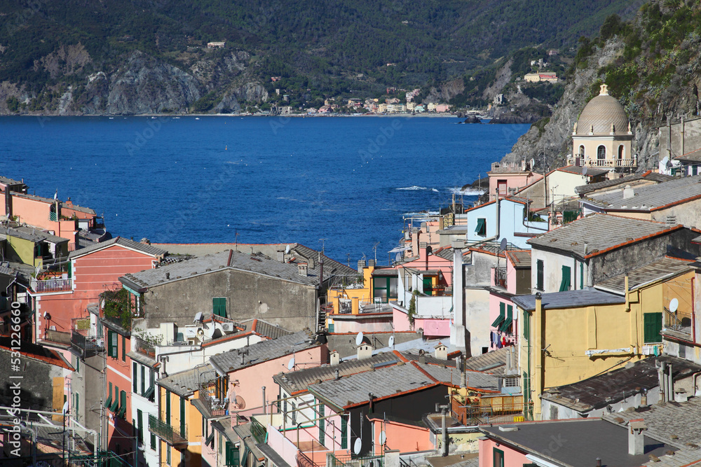colourful coastal town of Vernazza at Cinque Terre, Italy