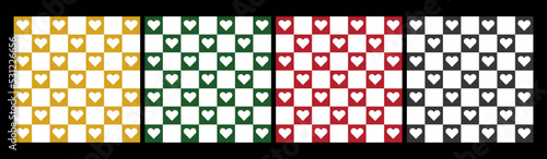 heart four style with four color; 