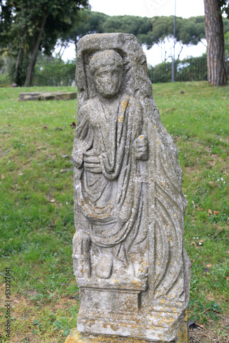 historic sculpture of Ostia Antica in Italy 