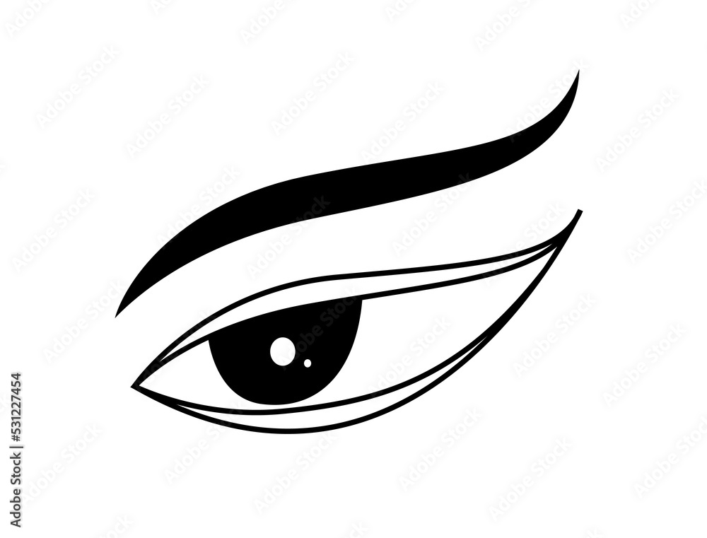 women's right side eye in vector form.