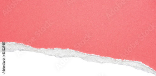 pink ripped paper torn edges strips isolated on white background
