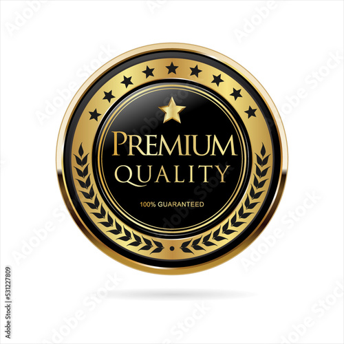 Collection of golden badge and labels high quality vector illustration 