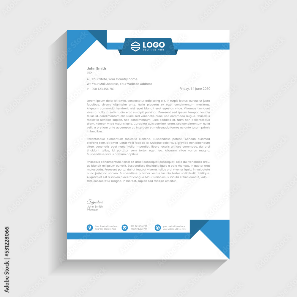 Obraz premium Modern business letterhead template