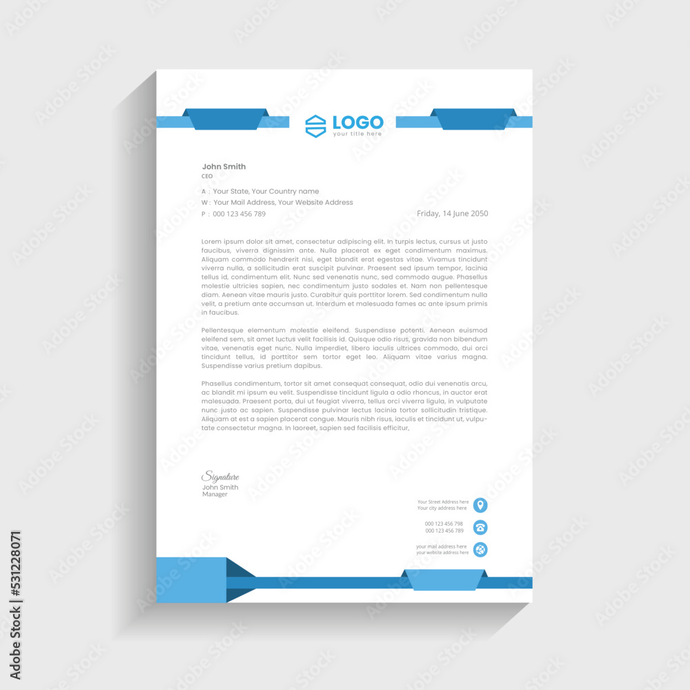 Obraz premium unique concept business letterhead template