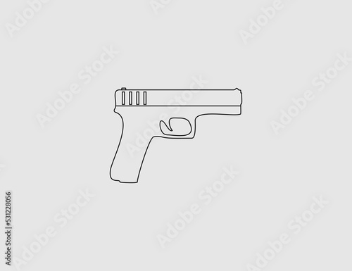 Gun, weapon, handgun icon. Vector illustration.