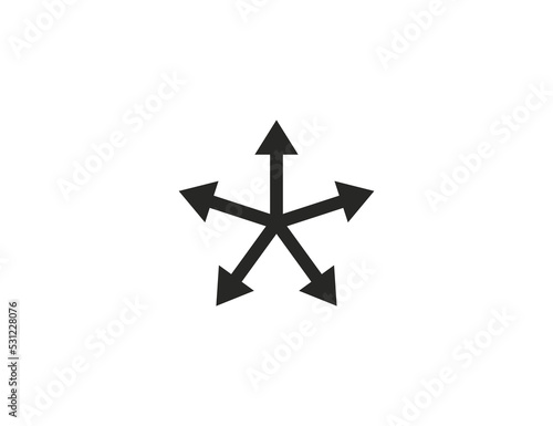Many ways arrow icon. Vector illustration.