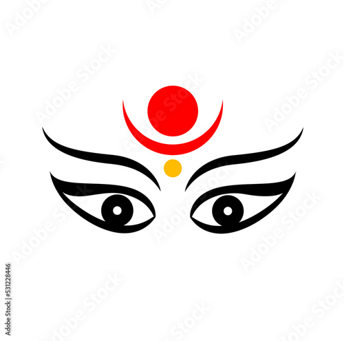 Shakti face vector icon. Lord Durga face icon.