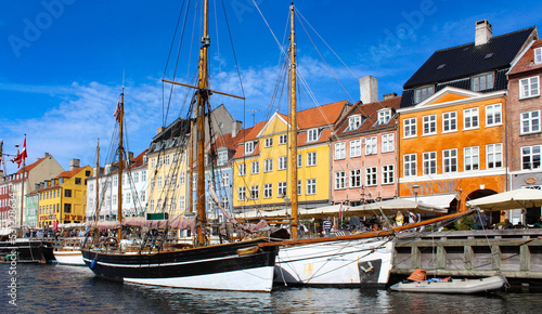Photography Nyhavn district in Copenhagen, Denmark