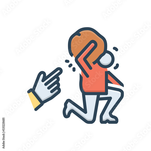 Color illustration icon for impose