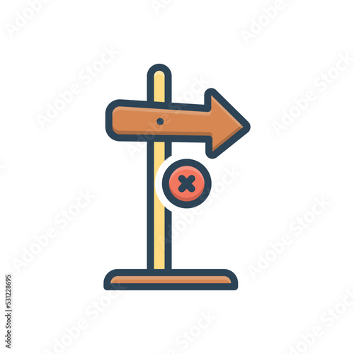 Color illustration icon for nowhere