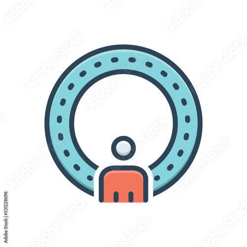 Color illustration icon for nowhere