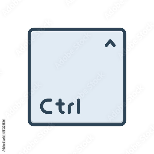 Color illustration icon for ctrl key