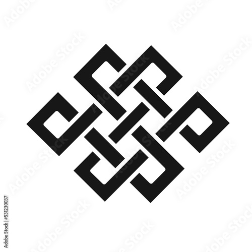 Endless knot with simple design.Buddhism,Spirituality