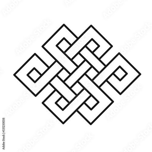 vector endless knot with simple design, Buddhism, Spirituality