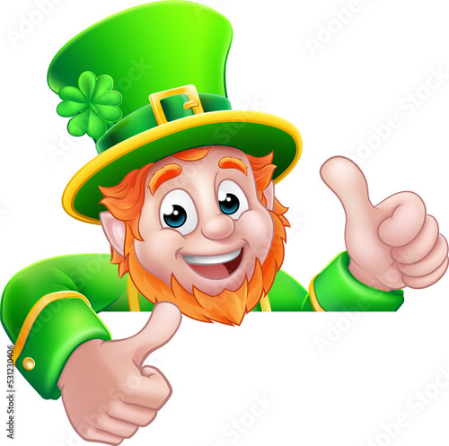Leprechaun St Patricks Day Cartoon Thumbs Up Sign